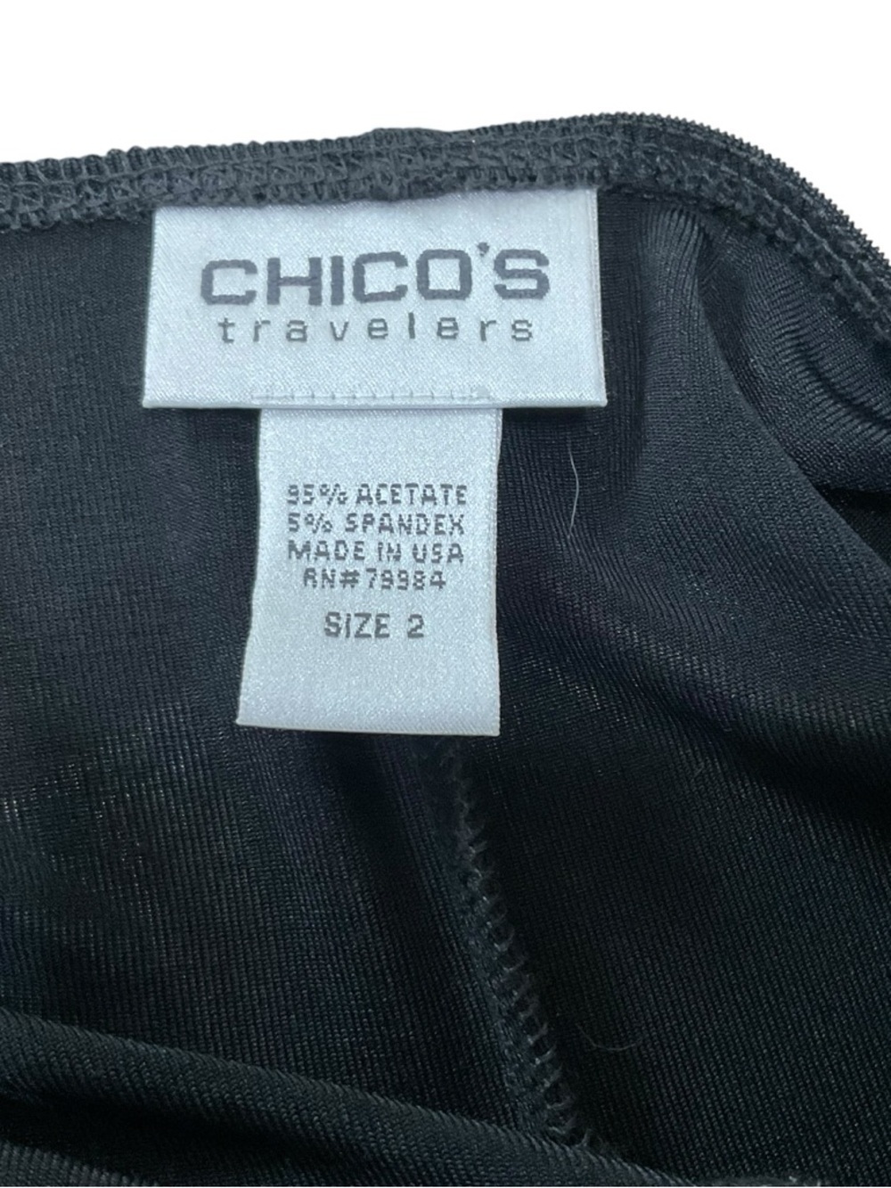 Chico’s Travelers Black Velvet Wrap Dress Size 2 Elegant Midi Stretch - Picture 6 of 9